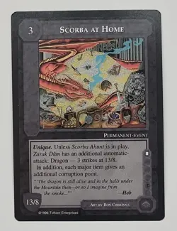 MIDDLE-EARTH CCG MECCG SCORBA AT HOME THE DRAGONS METD TD RARE LOTR CARD GAME - Image 1