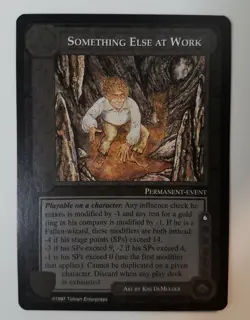 MIDDLE-EARTH CCG MECCG SOMETHING ELSE AT WORK THE WHITE HAND TWH RARE LOTR CARD - Image 1