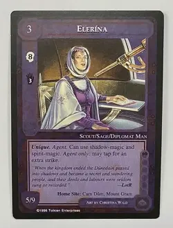 MIDDLE-EARTH CCG MECCG ELERINA DARK MINIONS MEDM DM RARE LOTR CARD - Image 1