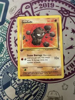 Pokemon Geodude 1st Edition Fossil Card 47/62 - Image 3
