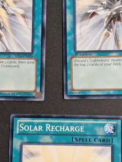 Yugioh TCG - 3x Solar Recharge - SDLI-EN026 - NM/LP - 1st Edition - Common 2014 - Image 3