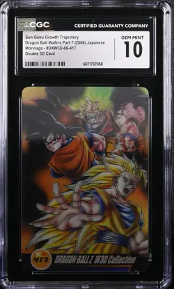 CGC 10 Son Goku Growth Trajectory Dragon Ball Wafers (2006) Morinaga 3D Card - Image 1
