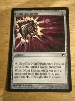 LP - Nihil Spellbomb - Scars of Mirrodin - Magic the Gathering Lightly Played - Image 1