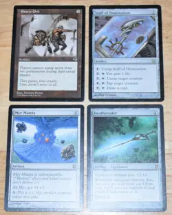 MTG 4 Artifact Static Orb, Staff of Domination, Myr Matrix & Deathrender - Image 1