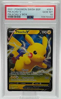 2021 POKEMON SWSH BLACK STAR PROMO #061 PIKACHU V PSA 10 GEM MINT - Image 1