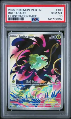 2025 POKEMON MEG EN-MEGA EVOLUTION ILLUSTRATION RARE #133 BULBASAUR PSA 10 - Image 1