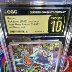 Pokemon Rotom 074/063 Japanese Card Heat Wave Arena 2025 CGC 10 Art Rare Holo - Image 3