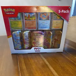 SCARLET AND VIOLET 151 Pokemon (5 Pack) Mini Tins w/4 Promo Costco Bundle Sealed - Image 1