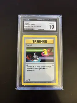 Pokemon Switch 095/102 Base Set 1st Ed CGC not PSA 10 - Image 1