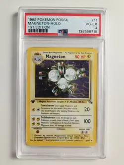 PSA 4 VG-EX 1999 Pokemon Fossil Magneton 1st Edition Holo Rare - Image 1