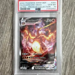 2022 POKEMON SWSH: SWORD & SHIELD PROMO #261 CHARIZARD VMAX HOLO PSA 10 - Image 1