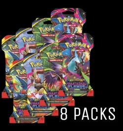 Pokemon TCG Phantasmal Flames 8x Sleeved Booster Packs Factory Seal - Image 1