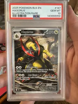 2025 POKEMON BLK EN-BLACK BOLT ILLUSTRATION RARE #147 HAXORUS PSA 10 - Image 1