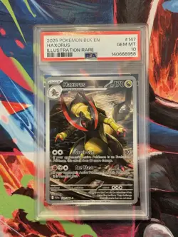 2025 POKEMON BLK EN-BLACK BOLT ILLUSTRATION RARE #147 HAXORUS PSA 10 - Image 3
