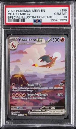 2023 POKEMON MEW EN-151 SPECIAL ILLUSTRATION RARE #199 CHARIZARD EX PSA 10 - Image 1