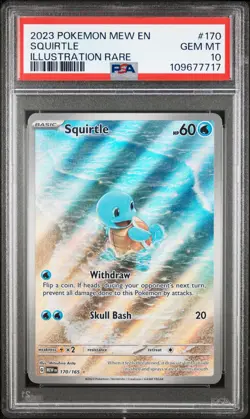 2023 POKEMON MEW EN-151 ILLUSTRATION RARE #170 SQUIRTLE PSA 10 - Image 1