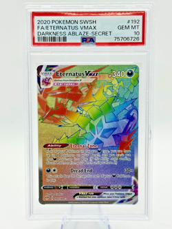 🌈RAINBOW SECRET RARE🌈Pokemon Darkness Ablaze SR Eternatus VMAX 192/189 PSA 10 - Image 1