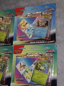 (4×) Pokemon TCG Prismatic Evolutions Tech Sticker Collection Leafeon/Glaceon - Image 4