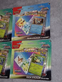 (4×) Pokemon TCG Prismatic Evolutions Tech Sticker Collection Leafeon/Glaceon - Image 5