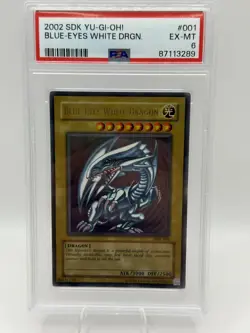Yu-Gi-Oh! 2002 Blue-Eyes White Dragon SDK-001 Ultra Rare PSA 6 EX-MT - Image 1