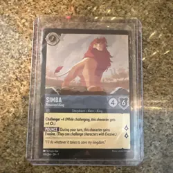 Disney Lorcana Simba Returned King 189/204 Rare NM Card FOIL - Image 1