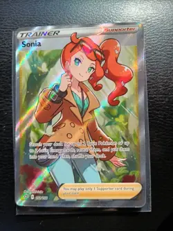Pokemon TCG Sword & Shield Rebel Clash Sonia Trainer 192/192 Ultra Rare 💎💎💎 - Image 1