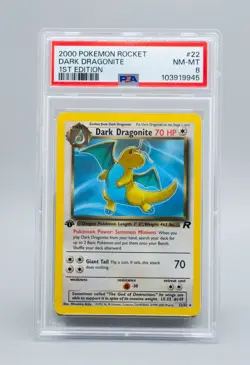 (MA4) 2000 Pokemon Rocket 1ST Edition #22 Dark Dragonite PSA NM-MT 8 - 103919945 - Image 1