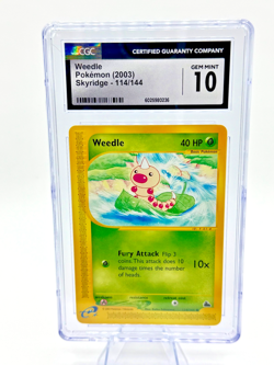 VINTAGE 2003 Skyridge Pokemon Card TCG EReader Weedle 114/144 CGC 10 Gem Mint - Image 1