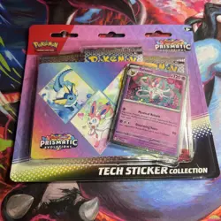 PRISMATIC EVOLUTIONS TECH STICKER COLLECTION SYLVEON POKEMON TCG BLISTER PACK - Image 1