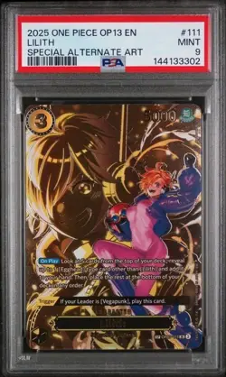 2025 ONE PIECE OP13-CARRYING ON HIS WILL #111 LILITH SPECIAL ALTERNATE ART PSA 9 - Image 1