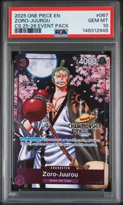2025 ONE PIECE CHAMP 2025-26 EVENT PACK #067 ZORO-JUUROU PSA 10 - Image 1