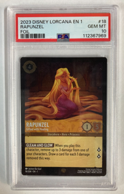 2023 Disney Lorcana En 1-The First Chapter #18 Rapunzel Foil PSA 10 - Image 1