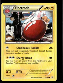 Pokemon Electrode 22/108 Roaring Skies Non Holo Uncommon 2 Card Lot - Image 1