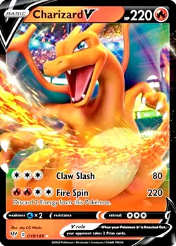 Charizard V 019/189 Holo Darkness Ablaze NM Ultra Rare Pokemon Card - Image 1