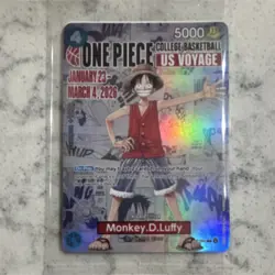 Bandai Namco Monkey D. Luffy Promo Foil Full Art US Voyage One Piece CCG Card - Image 1
