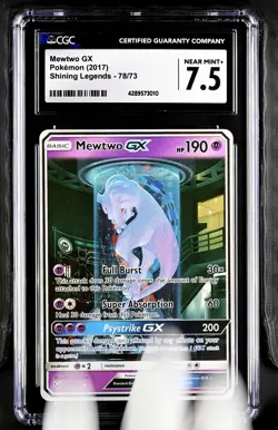🟣 CGC 7.5 Mewtwo GX 78/73 Shining Legends Secret Rare Holo Pokemon Card - Image 1