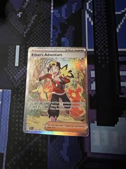 Pokemon TCG Destined Rivals Ethan's Adventure Full Art Trainer Card 236/182 - Image 3