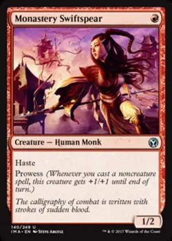 1x Monastery Swiftspear Light Play, English Iconic Masters MTG Magic - Image 1