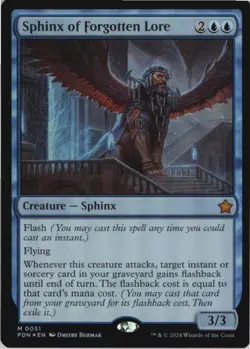 Sphinx of Forgotten Lore - M - Foundations - NM - Foil MTG x1 - Image 1