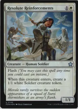 Resolute Reinforcements - U - The List Reprints - NM - Foil MTG x1 - Image 1