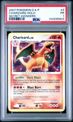 2007 Pokemon Diamond & Pearl Secret Wonders #3 Charizard Holo PSA 1 - Image 1