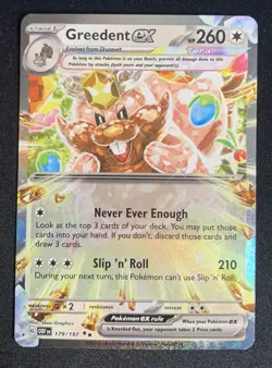 Greedent ex 179/197 Obsidian Flames Double Rare Holo Pokemon TCG Card NM - Image 1