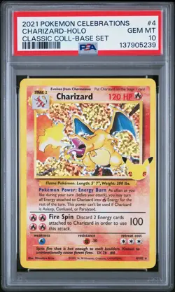 2021 Pokemon Celebrations Charizard Classic Collection Holo #4/102 PSA 10 - Image 1