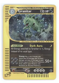 2002 Pokemon Expedition Base Set Tyranitar Holo Rare #29/165 - Image 1