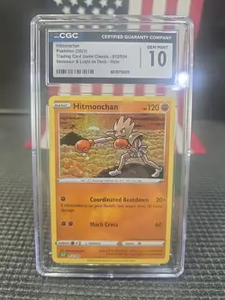 Hitmonchan Holo Trading Card Game Classic CLV Pokemon Card 012/034 CGC 10 - Image 1