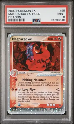 2003 Magcargo Ex Holo Dragon #95 PSA 9 Vintage Pokemon - Image 1