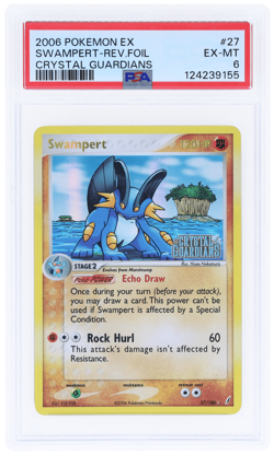 2006 Pokemon Ex Crystal Guardians Swampert Reverse Holo #27 PSA 6 - Image 1