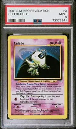 2001 Pokemon Celebi Neo Revelation Holo PSA 9 MINT - Image 1