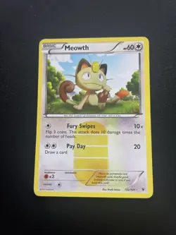 2011 Pokemon Meowth 102/101 Noble Victories Holo TCG MP - Image 1