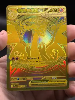 Pokemon TCG Gold Hyper Rare Mega Charizard X EX 130/094 Phantasmal Flames NM- - Image 3